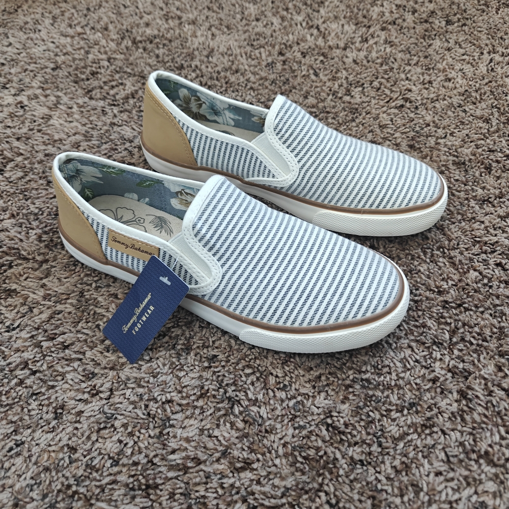 Tommy Bahama White and Tan Women's Sneakers